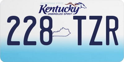 KY license plate 228TZR