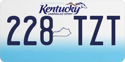 KY license plate 228TZT