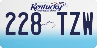 KY license plate 228TZW