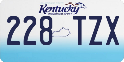 KY license plate 228TZX
