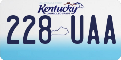 KY license plate 228UAA