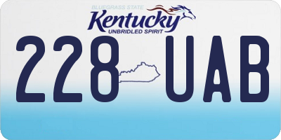 KY license plate 228UAB