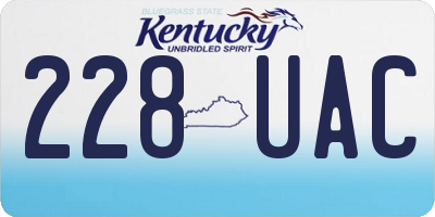 KY license plate 228UAC