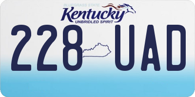 KY license plate 228UAD