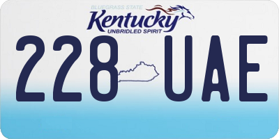 KY license plate 228UAE