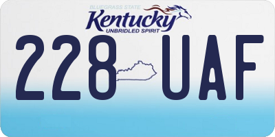KY license plate 228UAF