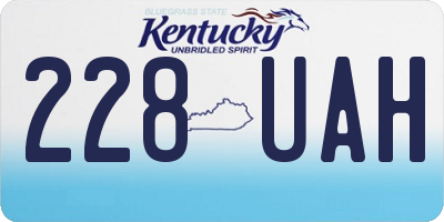 KY license plate 228UAH