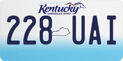 KY license plate 228UAI