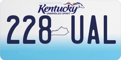 KY license plate 228UAL