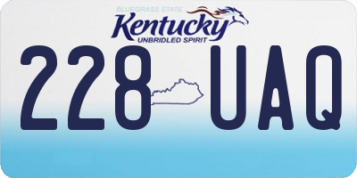 KY license plate 228UAQ