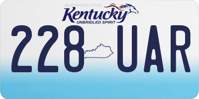 KY license plate 228UAR