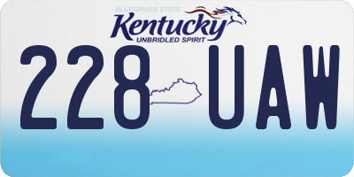 KY license plate 228UAW