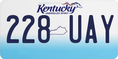 KY license plate 228UAY