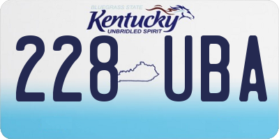 KY license plate 228UBA