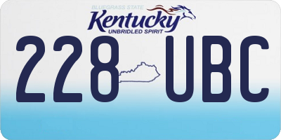 KY license plate 228UBC