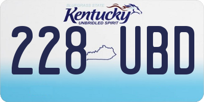KY license plate 228UBD