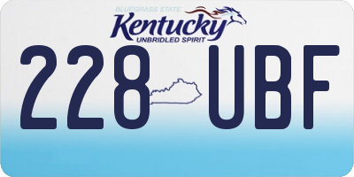 KY license plate 228UBF