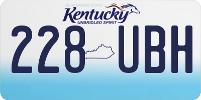 KY license plate 228UBH