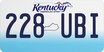 KY license plate 228UBI