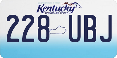 KY license plate 228UBJ