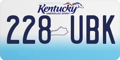 KY license plate 228UBK