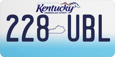KY license plate 228UBL