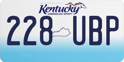 KY license plate 228UBP