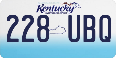 KY license plate 228UBQ