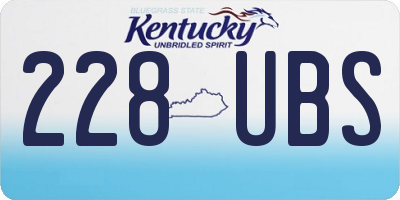 KY license plate 228UBS