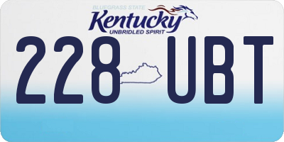 KY license plate 228UBT