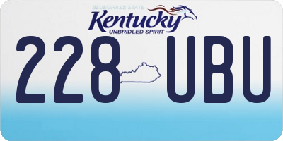 KY license plate 228UBU