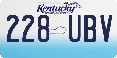 KY license plate 228UBV