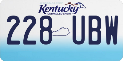 KY license plate 228UBW