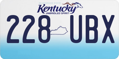 KY license plate 228UBX