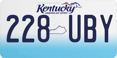 KY license plate 228UBY
