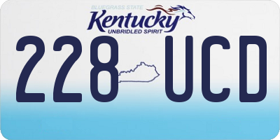 KY license plate 228UCD