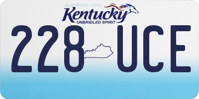 KY license plate 228UCE