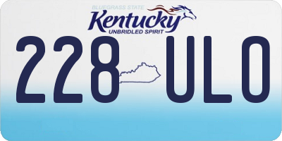 KY license plate 228ULO