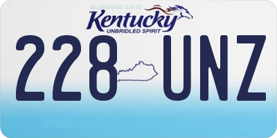 KY license plate 228UNZ