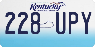 KY license plate 228UPY