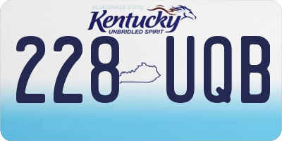 KY license plate 228UQB
