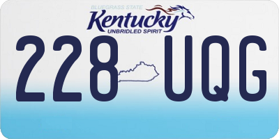 KY license plate 228UQG