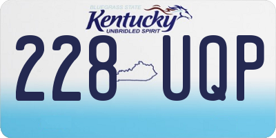 KY license plate 228UQP