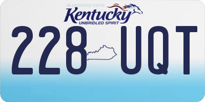 KY license plate 228UQT