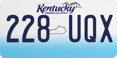 KY license plate 228UQX