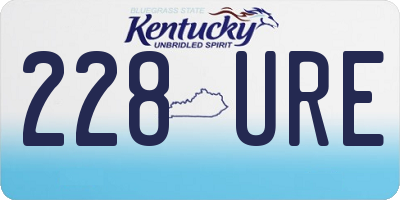 KY license plate 228URE