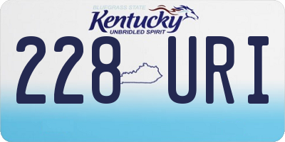 KY license plate 228URI