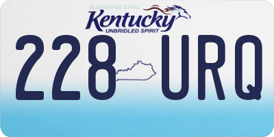 KY license plate 228URQ