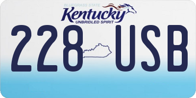 KY license plate 228USB