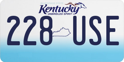 KY license plate 228USE